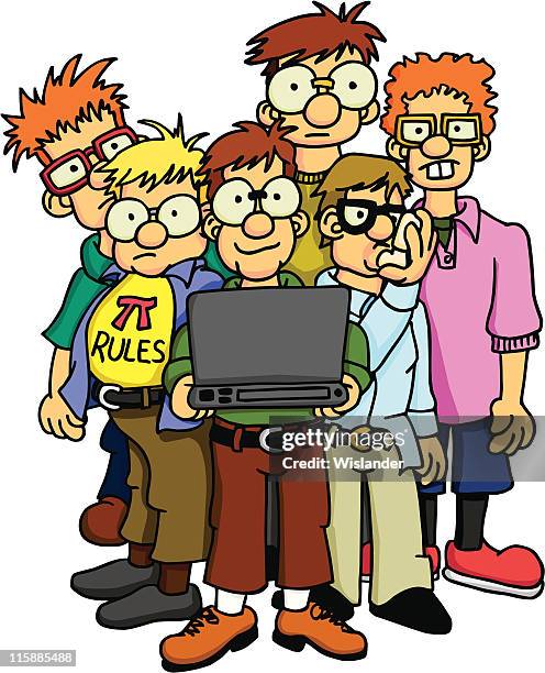 nerd herd 1 - science nerd stock illustrations