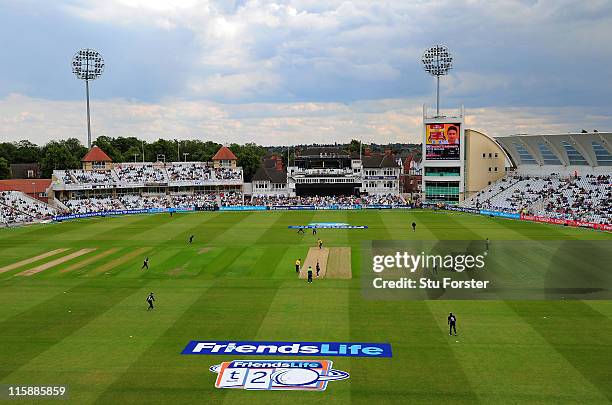 General view of Trent Bridge during the Friends Life T20 match between Nottinghamshire and Warwickshire at Trent Bridge on June 11, 2011 in...