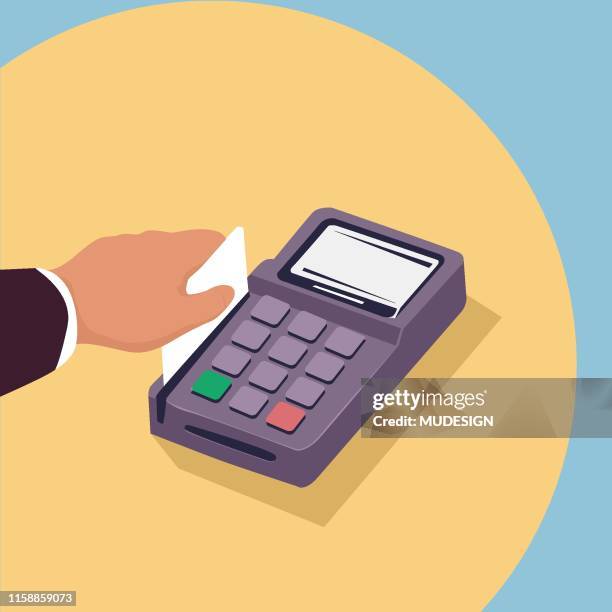 payment with credit card - food processing plant stock illustrations