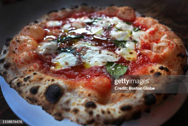 The Margherita Pizza is pictured at the Short & Main restaurant in Gloucester, MA on July 24, 2019.