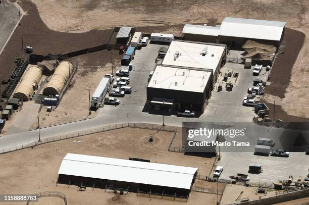 An aerial view of the U.S. Border Patrol facility where attorneys reported that detained migrant children had been held in disturbing conditions on...