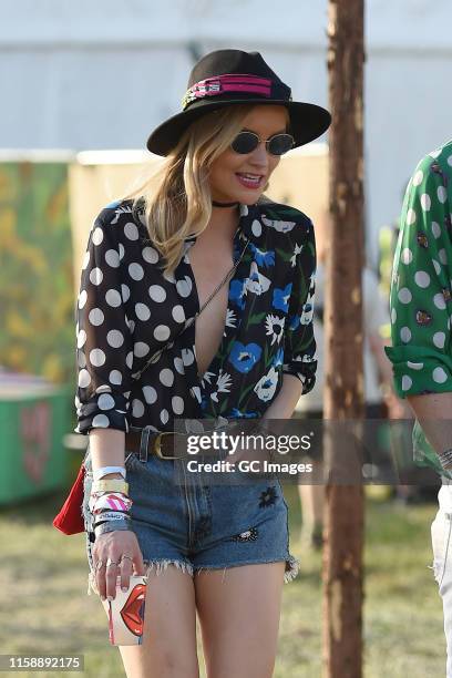 Laura Whitmore seen at Glastonbury Festival 2019 on June 28, 2019 in Glastonbury, England.