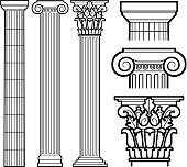 Decorative Doric, Ionic and Corinthian Classic Columns