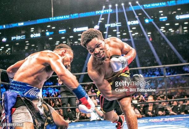 Keith Thurman defeats Shawn Porter "n by Unanimous Decsion in their WBA Welterweight title fight at The Barclay Center on June 25, 2016 in Brooklyn,...