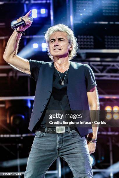 Luciano Ligabue performs on stage at the San Siro Stadium on June 28, 2019 in Milan, Italy.