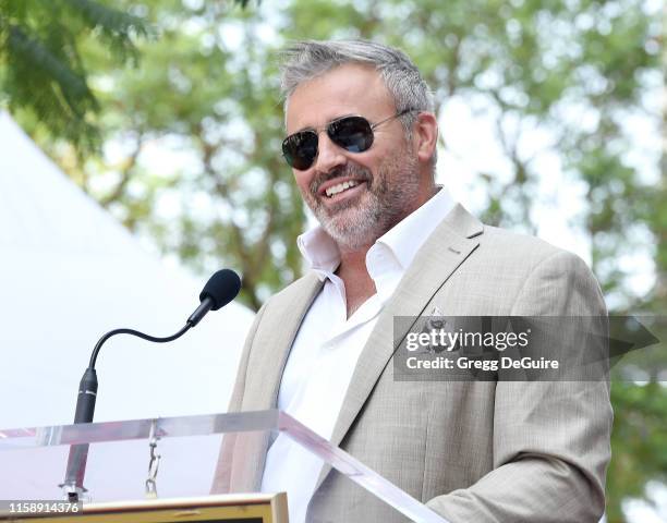 Matt LeBlanc poses as Stacy Keach is Honored With A Star On The Hollywood Walk Of Fame on July 31, 2019 in Hollywood, California.