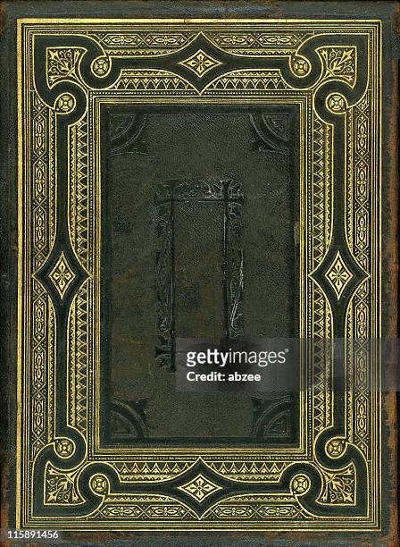 nineteenth century bible back cover - cover letter stockfoto's en -beelden