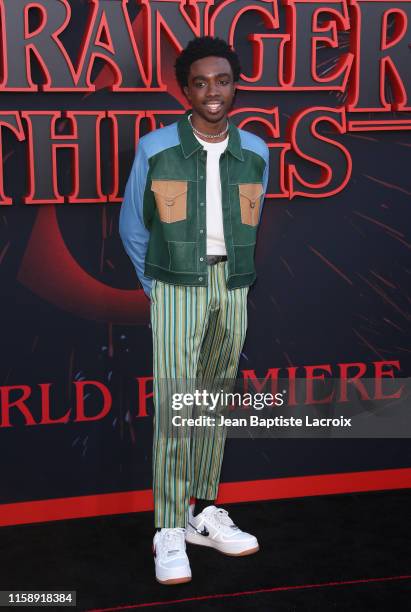 Caleb McLaughlin attends the premiere of Netflix's "Stranger Things" Season 3 on June 28, 2019 in Santa Monica, California.