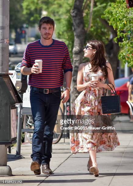 Emma Roberts and Garrett Hedlund are seen on July 31, 2019 in Los Angeles, California.