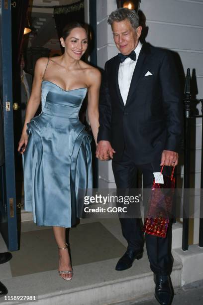Katharine McPhee and David Foster seen leaving their wedding reception at 25 Albermarle St . Mayfair on June 28, 2019 in London, England.