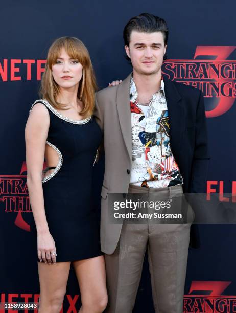 Maika Monroe and Joe Keery attend the premiere of Netflix's "Stranger Things" Season 3 on June 28, 2019 in Santa Monica, California.