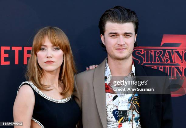 Maika Monroe and Joe Keery attend the premiere of Netflix's "Stranger Things" Season 3 on June 28, 2019 in Santa Monica, California.