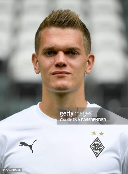 Moenchengladbach's defender Matthias Ginter poses for a photo during the presentation of Borussia Moenchegladbach's squad for the upcoming first...