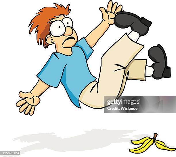 illustrazioni stock, clip art, cartoni animati e icone di tendenza di oops - banana