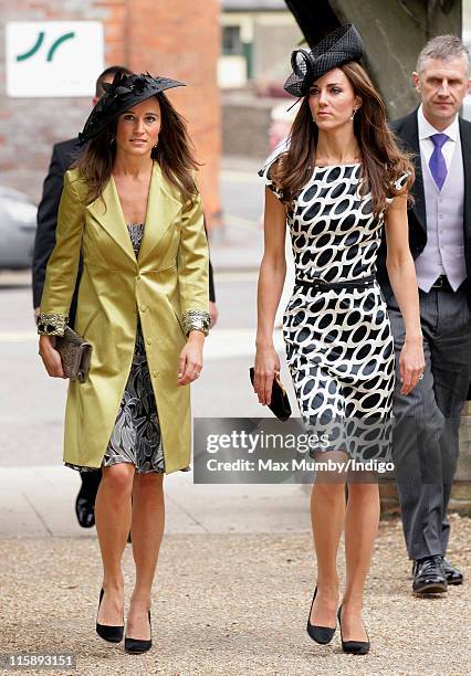 Pippa Middleton and Catherine Duchess of Cambridge attend the wedding of Sam Waley-Cohen and Annabel Ballin at St. Michael and All Angels church on...