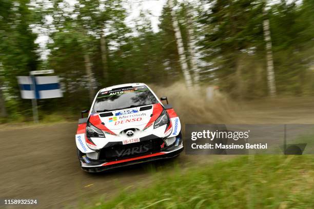 Jari Matti Latvala of Finland and Mikka Anttila of Finland compete in ther Toyota Gazoo Racing WRT Toyota Yaris WRC during the Shakedown of the FIA...