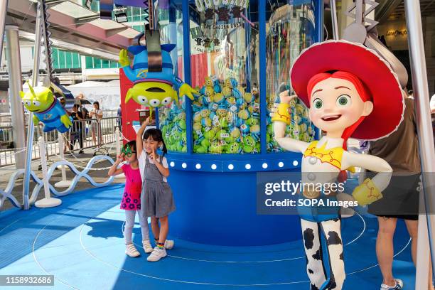 Replica of Jessie during the Carnival. Toy Story 4 is celebrated with a themed carnival of different games and challenges at Hong Kong Harbour City.