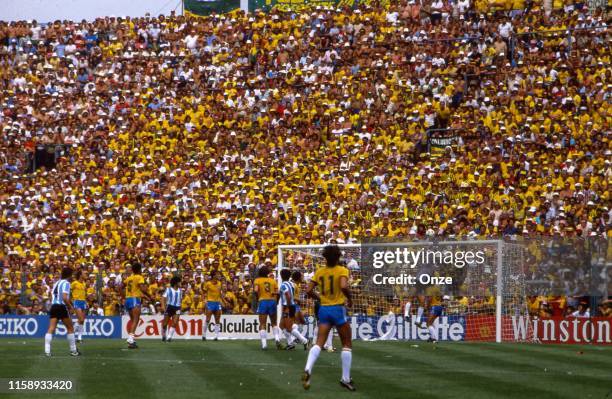 Illustration General View during the World Cup match between Argentina and Brazil in Stade de Saria at Barcelona on the 02 july 1982.