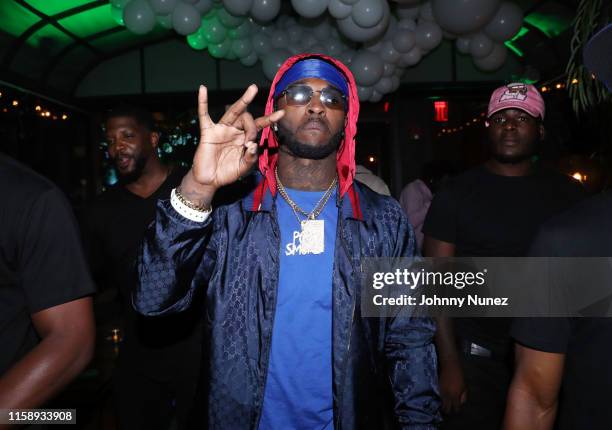 Pop Smoke attends Lil Uzi Vert's 25th Birthday at Moxy Hotel on July 31, 2019 in New York City.