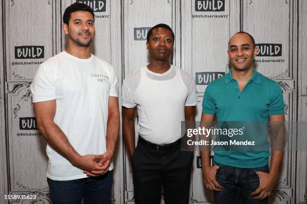 Robert Gilbert, Ato Blankson-Wood and Saheem Ali at Build Studio on August 1, 2019 in New York City.