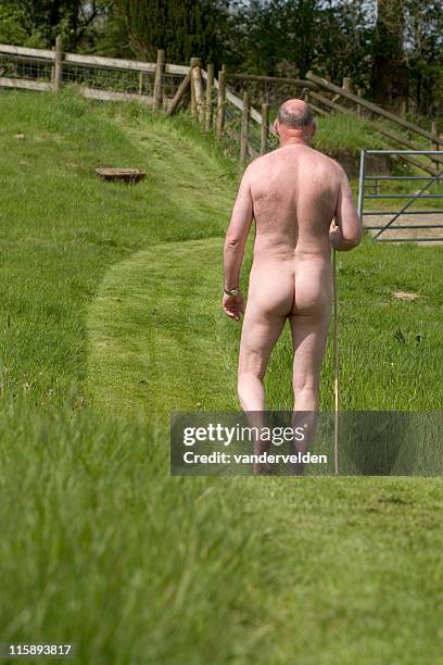 naturist hiking - bare bottom stock pictures, royalty-free photos & images