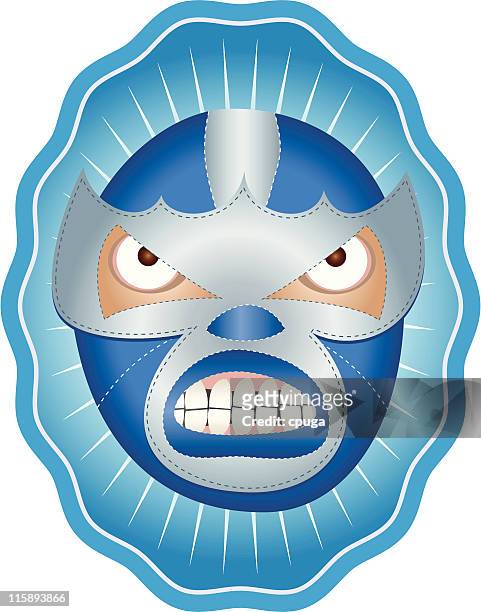 el iceman mexican wrestler mask - lucha libre stock illustrations