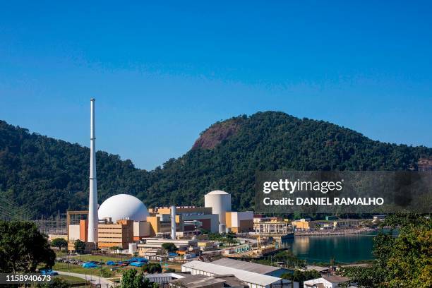 View of Angra I and II nuclear power complex, in Angra dos Reis, Rio de Janeiro, Brazil, on August 1, 2019. - The construction of the Brazilian...