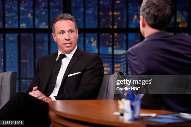 Episode 867 -- Pictured: CNN's Chris Cuomo during an interview with host Seth Meyers on August 1, 2019 --