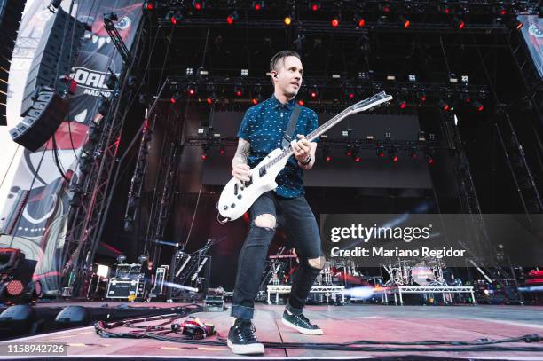 Jerry Horton of Papa Roach performs on stage during day 1 of Download festival 2019 at La Caja Magica on June 28, 2019 in Madrid, Spain.