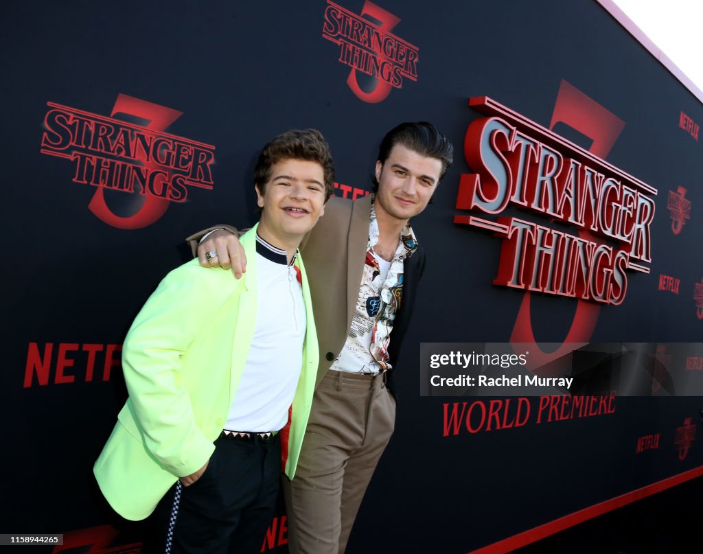 Gaten Matarazzo and Joe Keery attend the "Stranger Things" Season 3