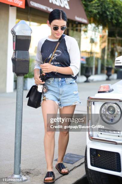 Lucy Hale is seen on August 01, 2019 in Los Angeles, California.