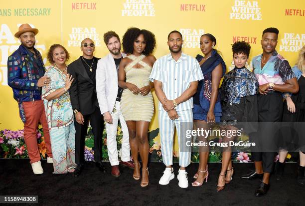 Justin Simien, DeRon Horton, John Patrick Amedori, Antoinette Robertson, Brandon P. Bell, Ashley Blaine Featherson, Logan Browning, and Marque...