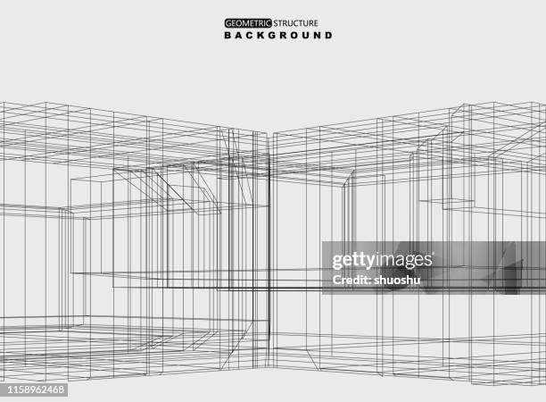 abstract architecture structure sketch pattern background - asian engineer stock illustrations