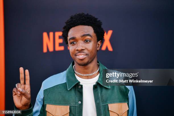 Caleb McLaughlin attends the premiere of Netflix's "Stranger Things" Season 3 on June 28, 2019 in Santa Monica, California.