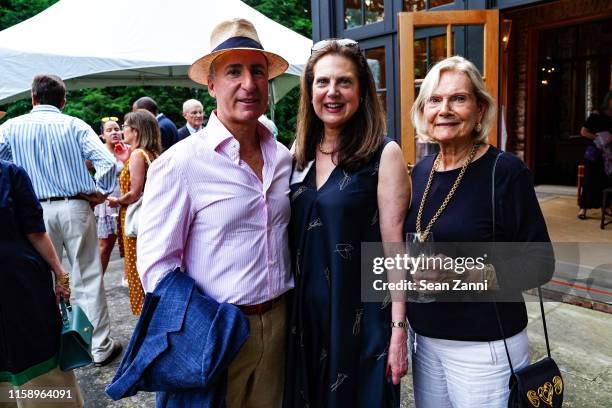 Alex Latzer, Andrea Hart and Joan Grace attend A Country House Gathering To Benefit Preservation Long Island on June 28, 2019 in Locust Valley, New...