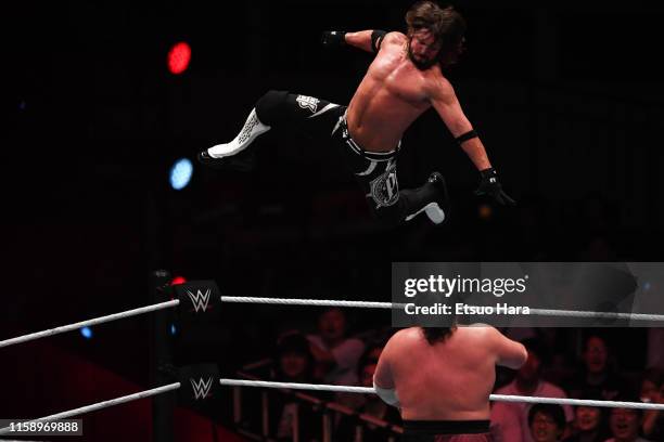 Styles and Samoa Joe compete during the WWE Live Tokyo at Ryogoku Kokugikan on June 28, 2019 in Tokyo, Japan.