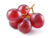 Grapes. Red grape. Grape branch isolated on white.