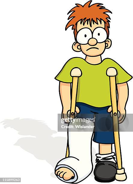 broken leg - limping stock illustrations