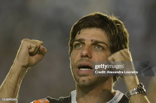 New player of Vasco Juninho Pernambucano is presented to supporters before a match against Figueirense as part of Brazilian Championship Serie A at...
