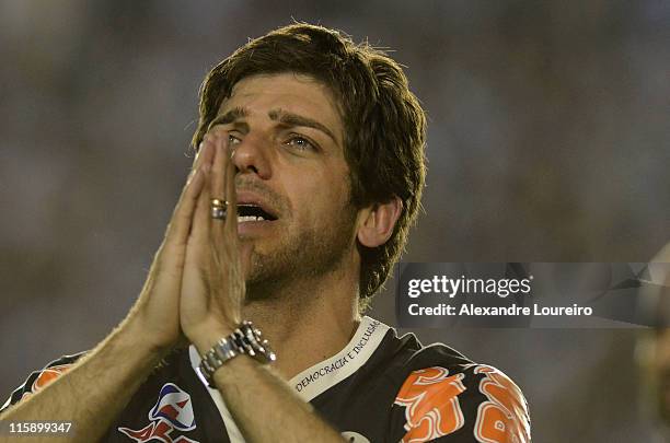 New player of Vasco Juninho Pernambucano is presented to supporters before a match against Figueirense as part of Brazilian Championship Serie A at...