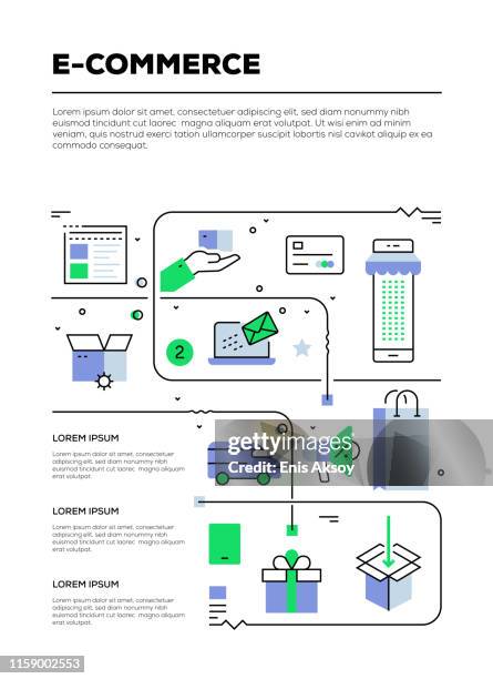 e-commerce infographic design - shopping electronics store stock illustrations