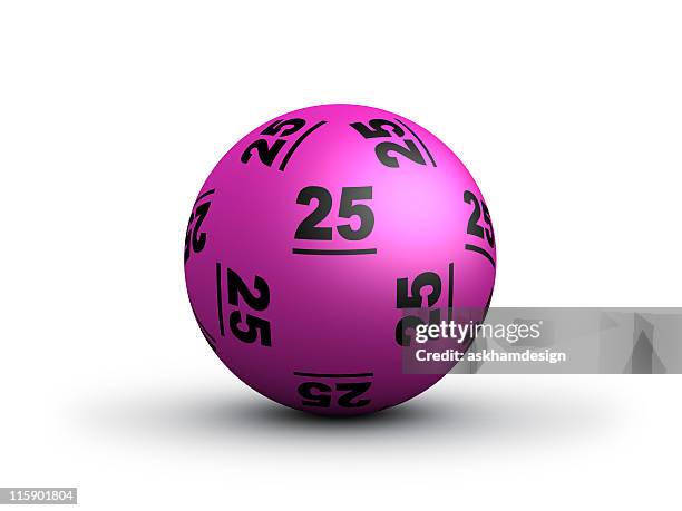 lottery balls - number 25 stock-fotos und bilder