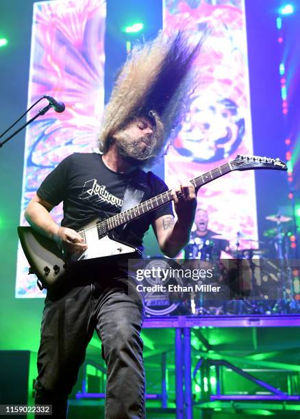 Frontman Claudio Sanchez of Coheed and Cambria performs at The Joint inside the Hard Rock Hotel & Casino on June 28, 2019 in Las Vegas, Nevada.