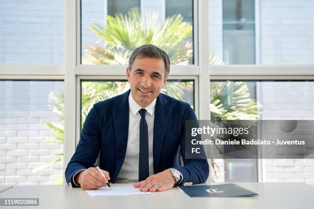 Juventus' new U23 coach Fabio Pecchia poses at JTC on June 28, 2019 in Turin, Italy.