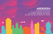 Aberdeen City Building Cityscape Skyline Dynamic Background Illustration