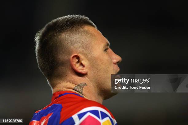 Shaun Kenny-Dowall of the Newcastle Knights during the round 15 NRL match between the Newcastle Knights and the Brisbane Broncos at McDonald Jones...