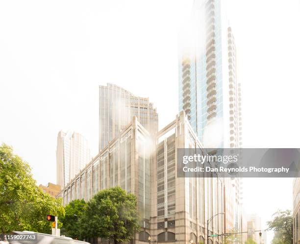 modern busy street charlotte - charlotte north carolina night stock pictures, royalty-free photos & images