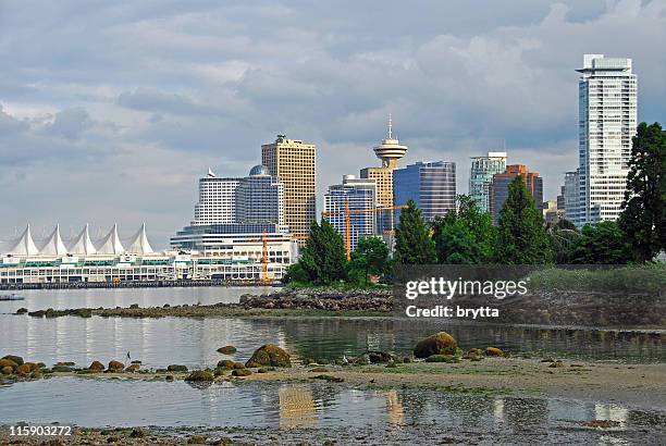 vancouver skyline - canada place stock pictures, royalty-free photos & images