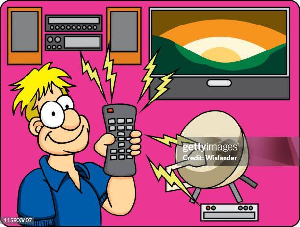 remote control - man remote control stock illustrations