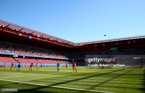 General view inside the stadium during the 2019 FIFA Women's World Cup France Quarter Final match between Italy and Netherlands at Stade du Hainaut...